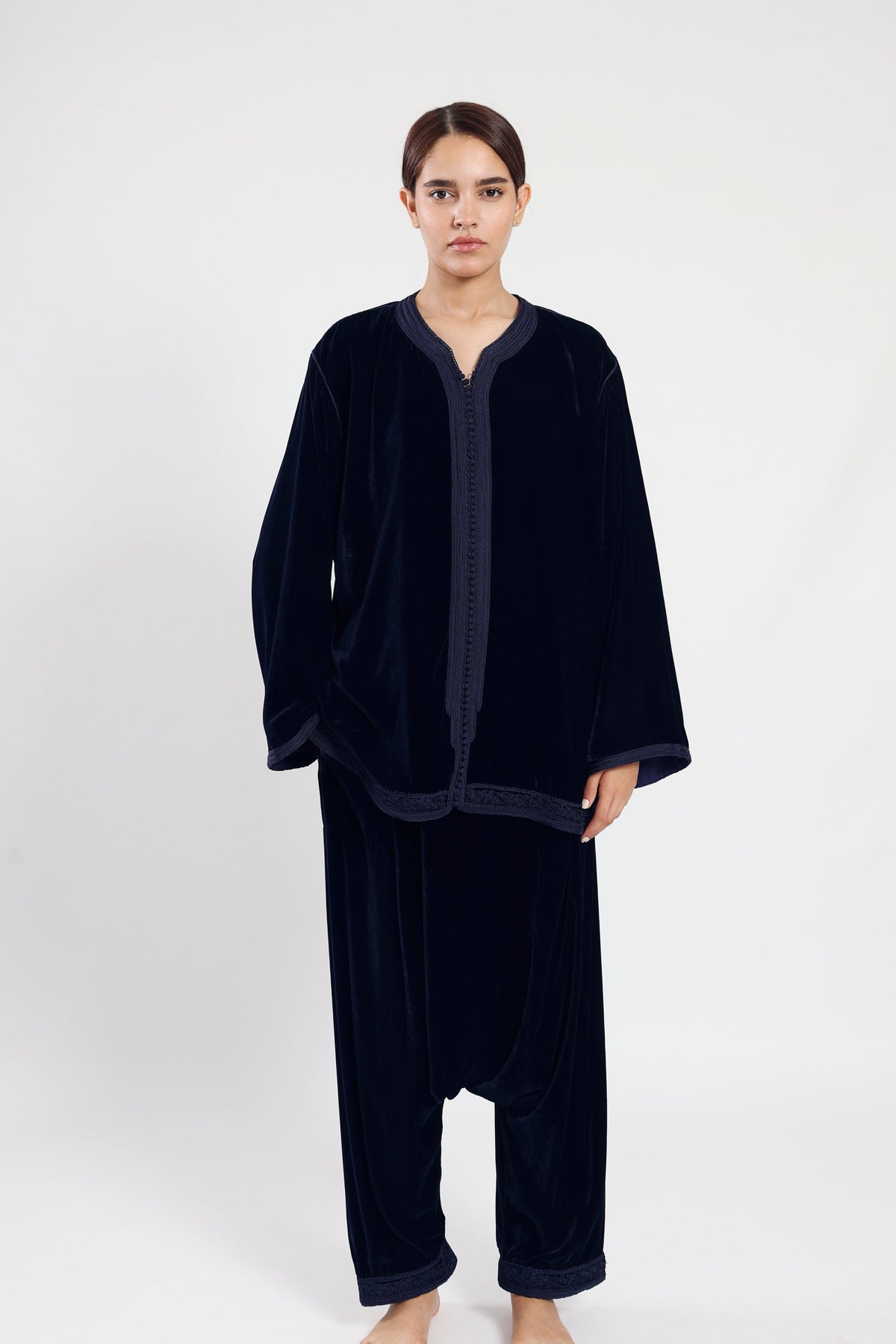 Midnight Velvet Set - Navy Blue