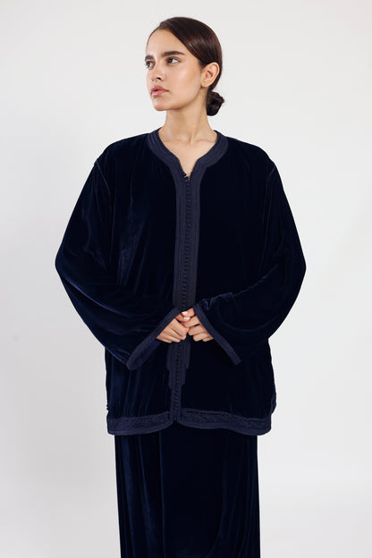 Midnight Velvet Set - Navy Blue
