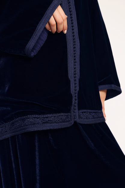 Midnight Velvet Set - Navy Blue