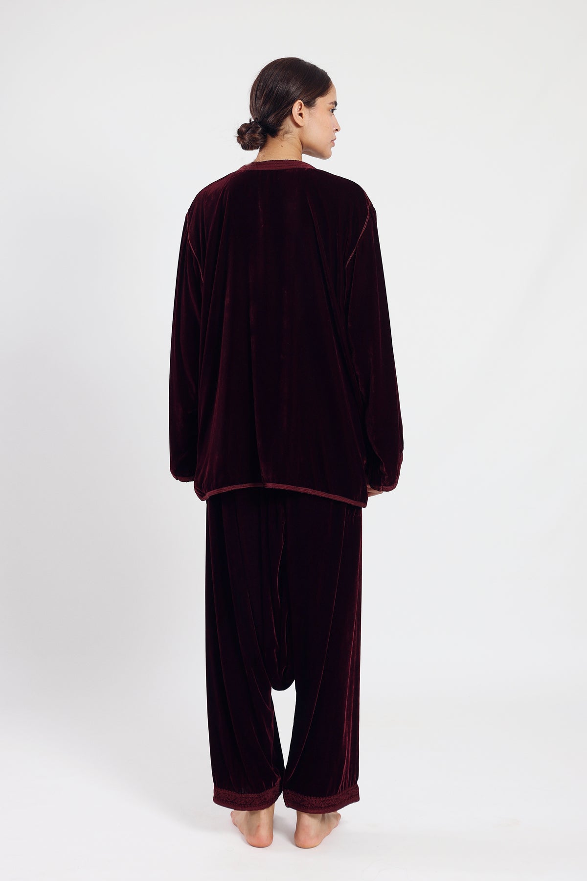 Midnight Velvet Set - Burgundy