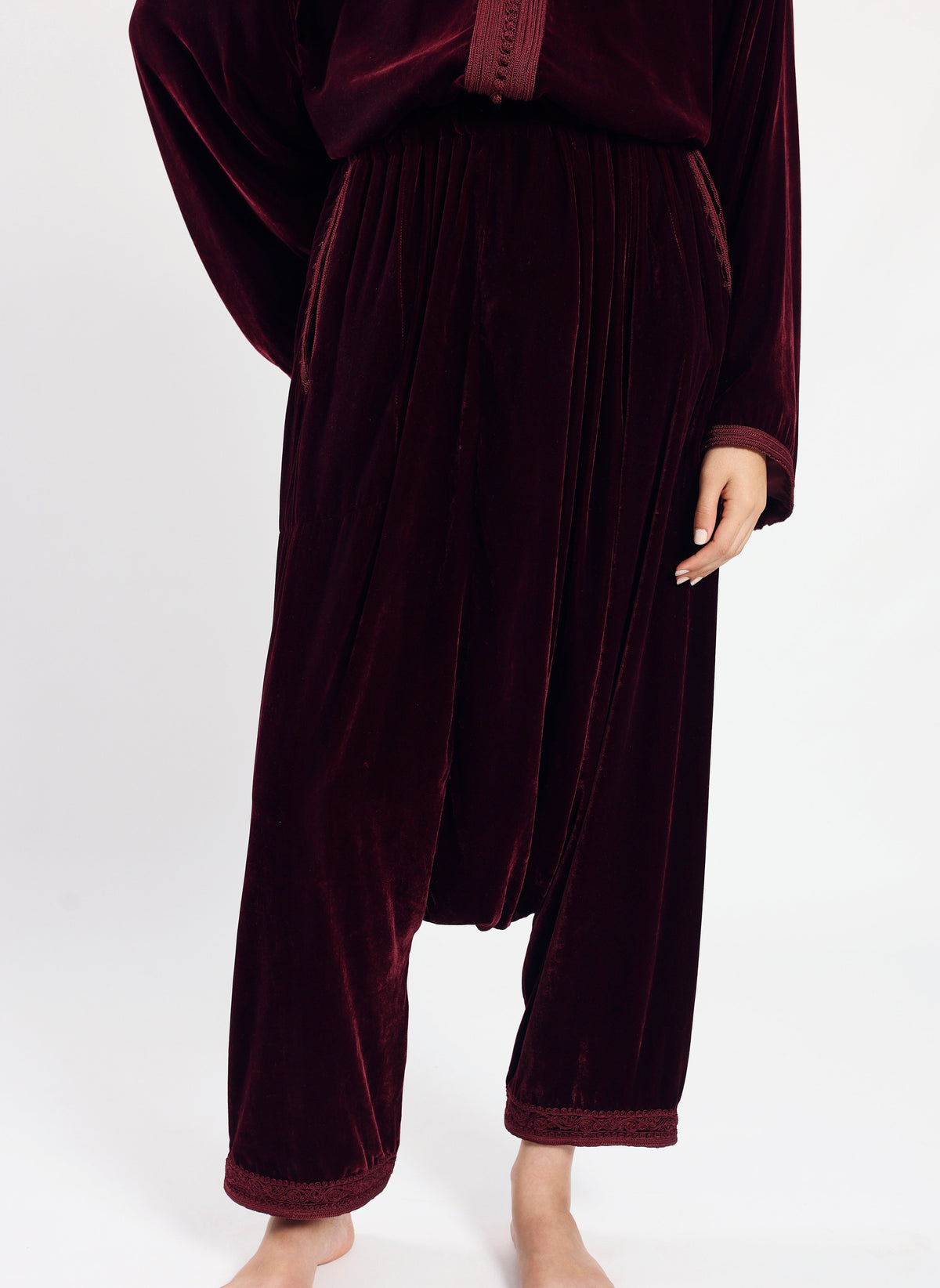 Midnight Velvet Set - Burgundy