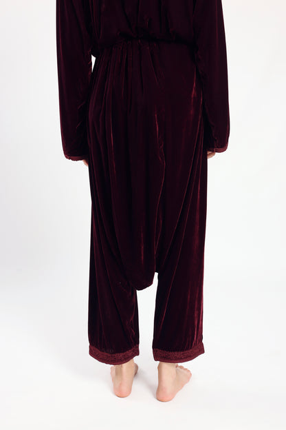 Midnight Velvet Set - Burgundy