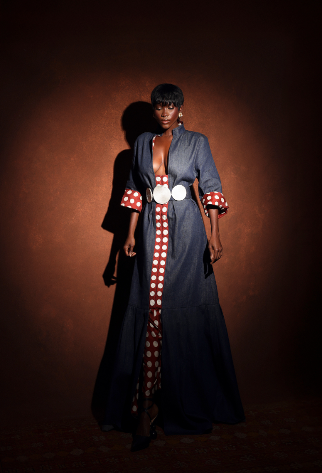 Dot Caftan — Denim