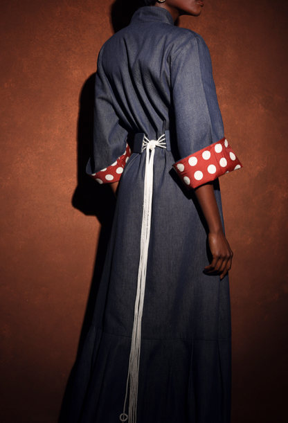 Dot Caftan — Denim