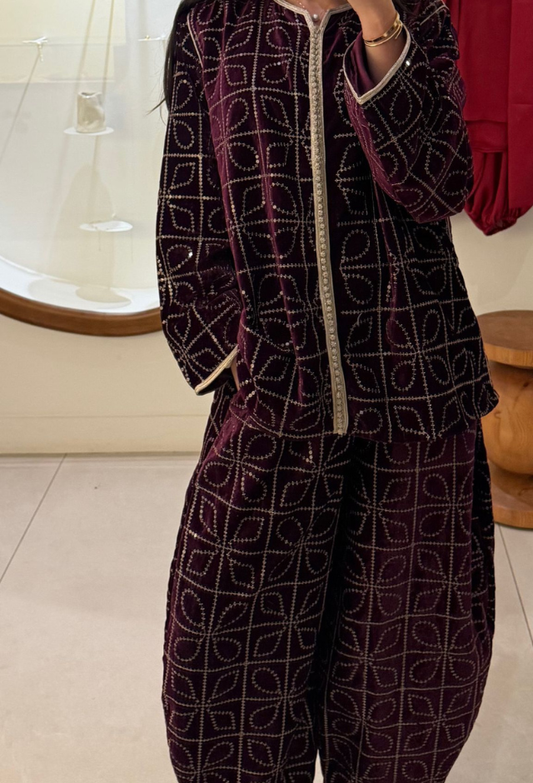 Velvet Embroidered Set