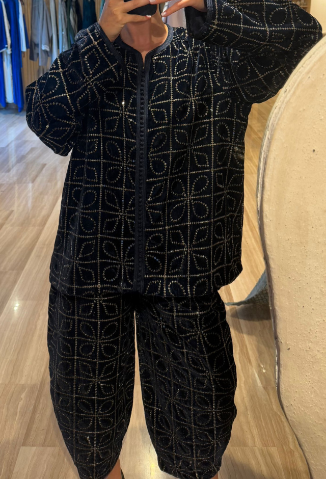 Velvet Embroidered Set