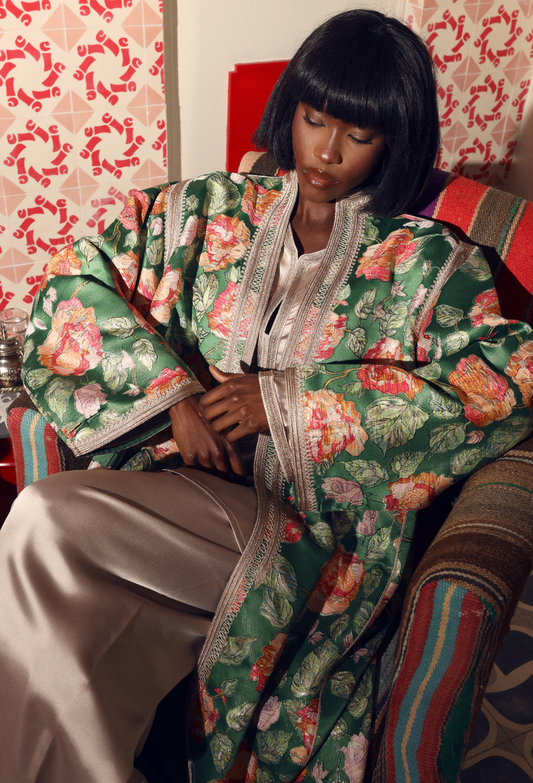 Wool Embroidered Kaftan Three-Piece Set