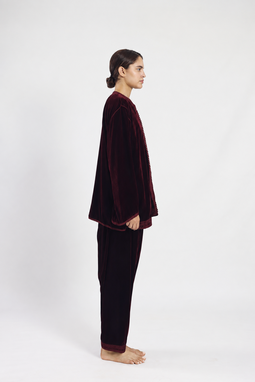 Midnight Velvet Set - Burgundy